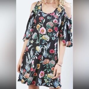 Karen Kane Black Floral Long Sleeve Dress